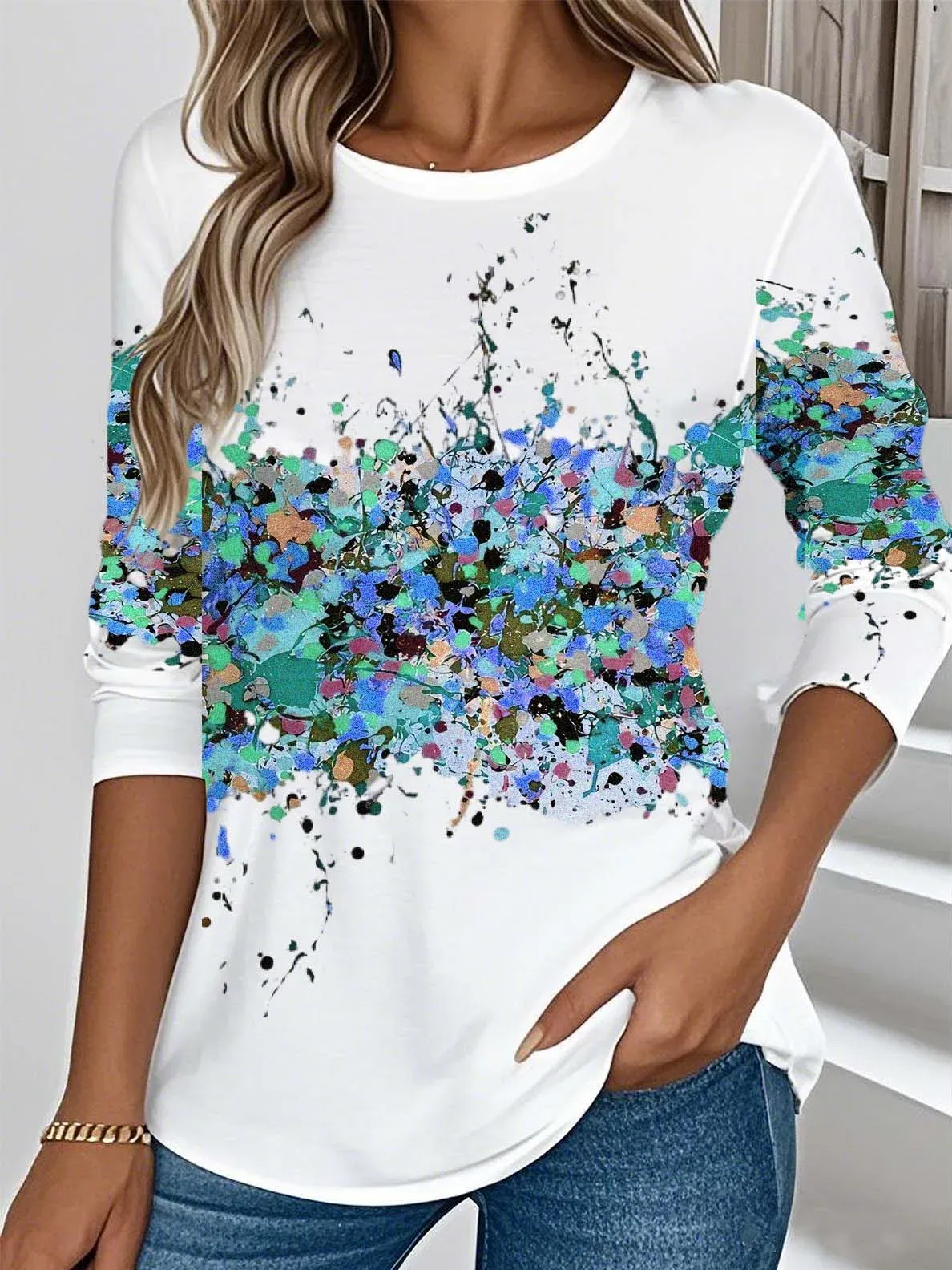 Floral Three Quarter Sleeve Shirt
