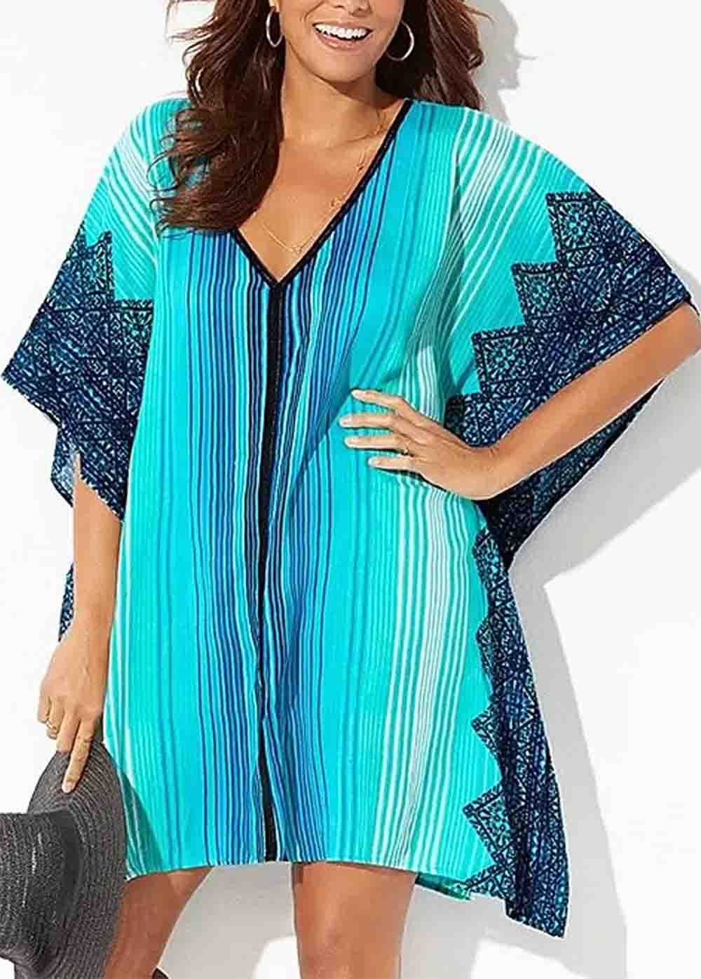Blue Geometric Boho Cover-Up
