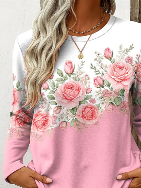  Crew Neck Printed Casual  Graphic Tee Top