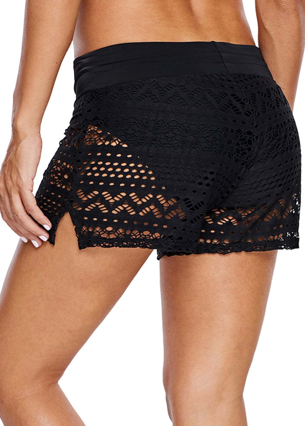 Women Lace Drawstring Swim Shorts