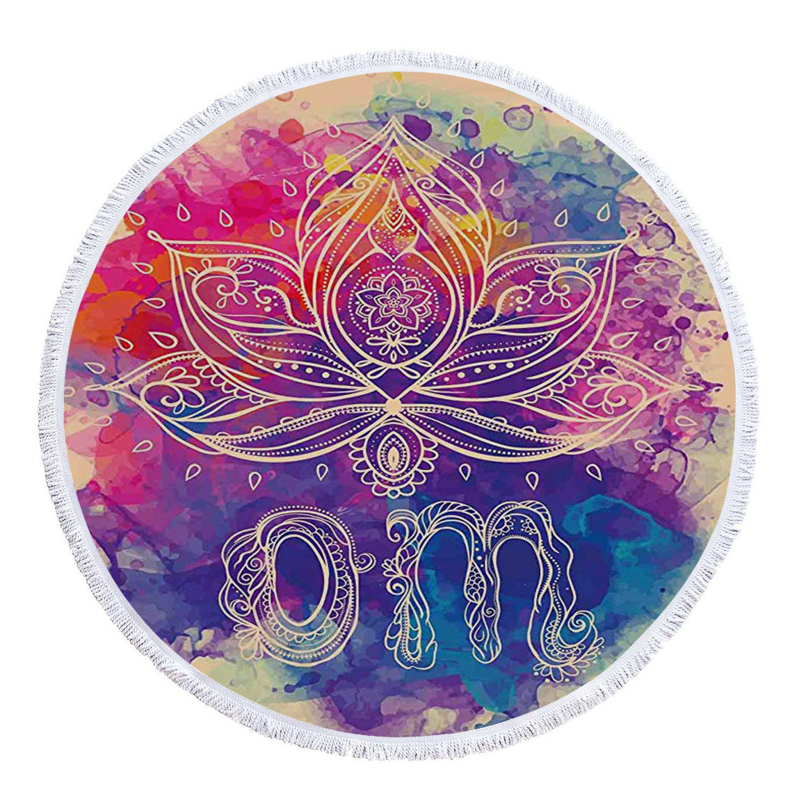 Indian Mandala Large Round Beach Blanket