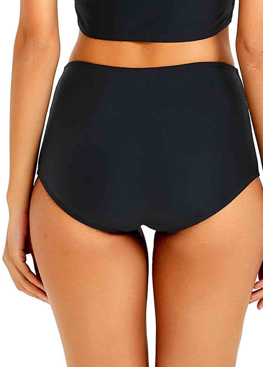 Black High Waist Swim Boyshort Bottom
