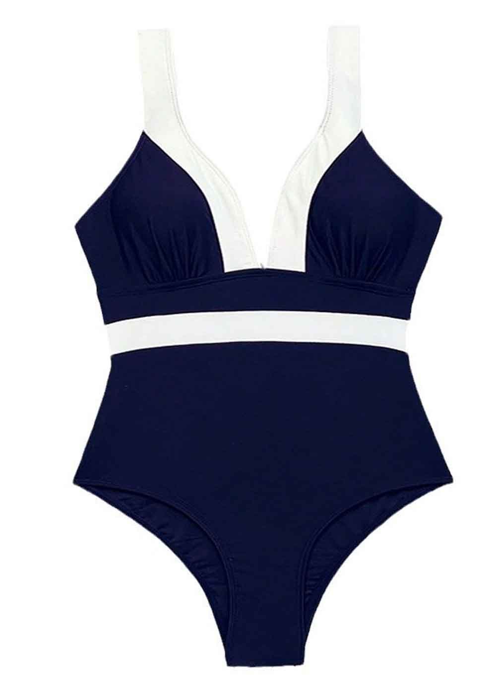 Color Block Spaghetti Strap One Piece Swimwear