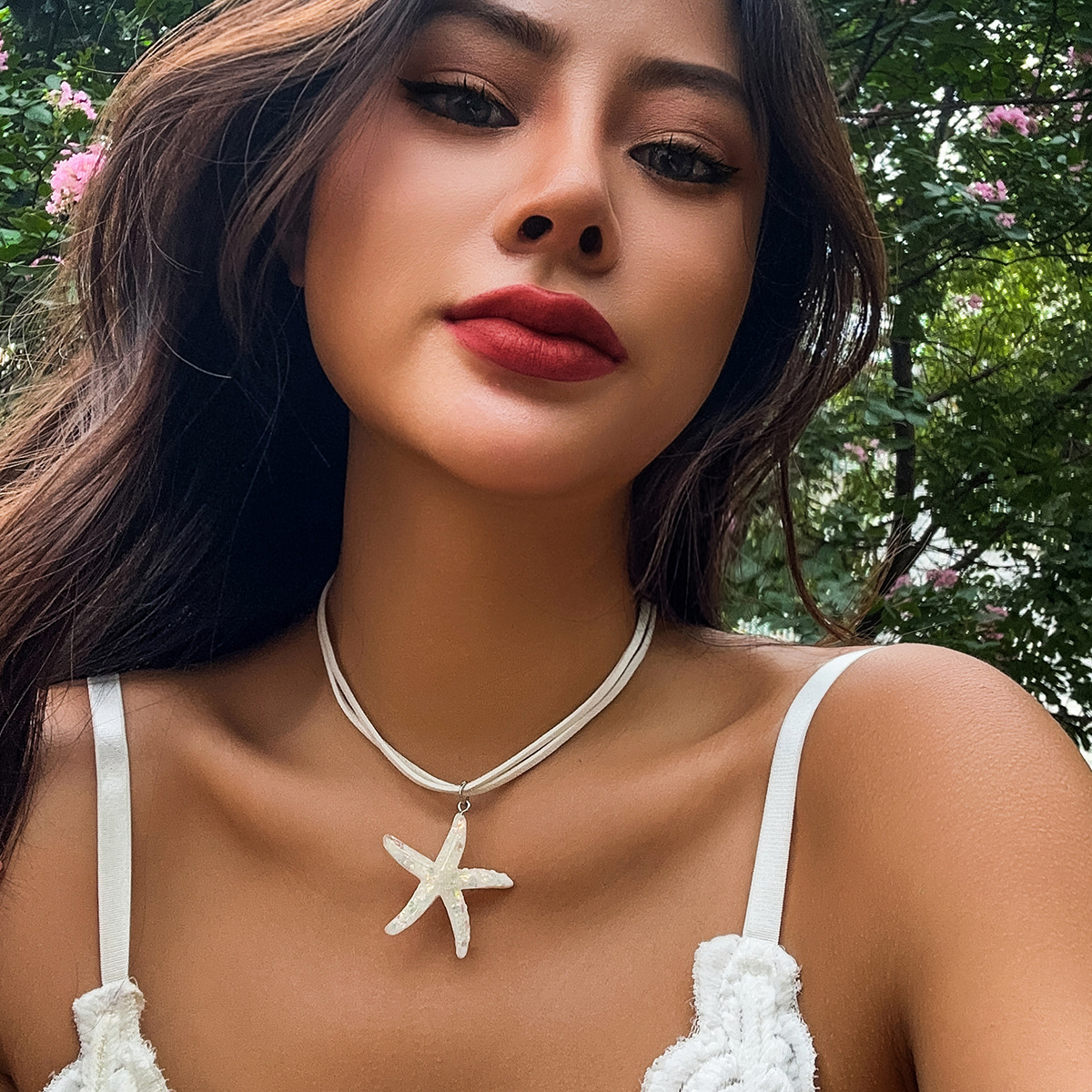 Cute Beach Ocean Pendant Clavicle Chain Seashell Valentine  Starfish Necklace 