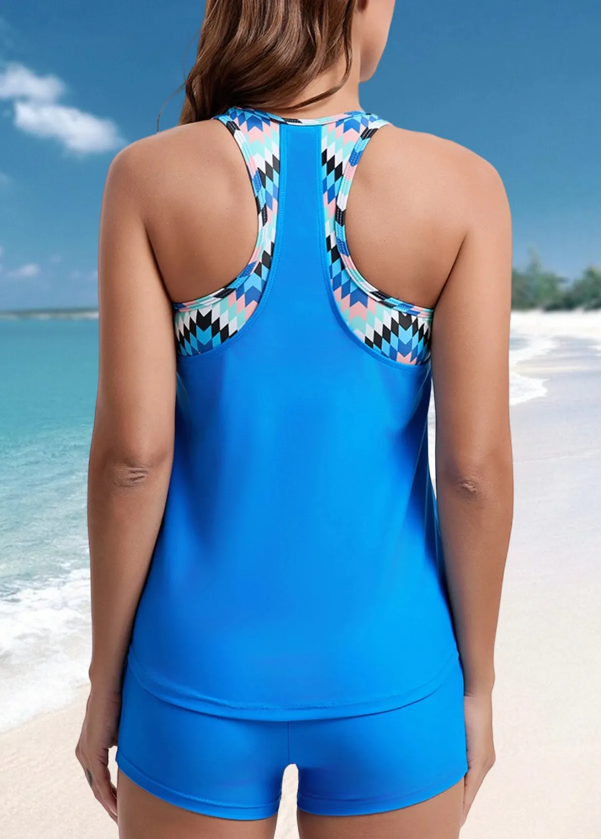 Tummy Coverage Printed Tankini Set 
