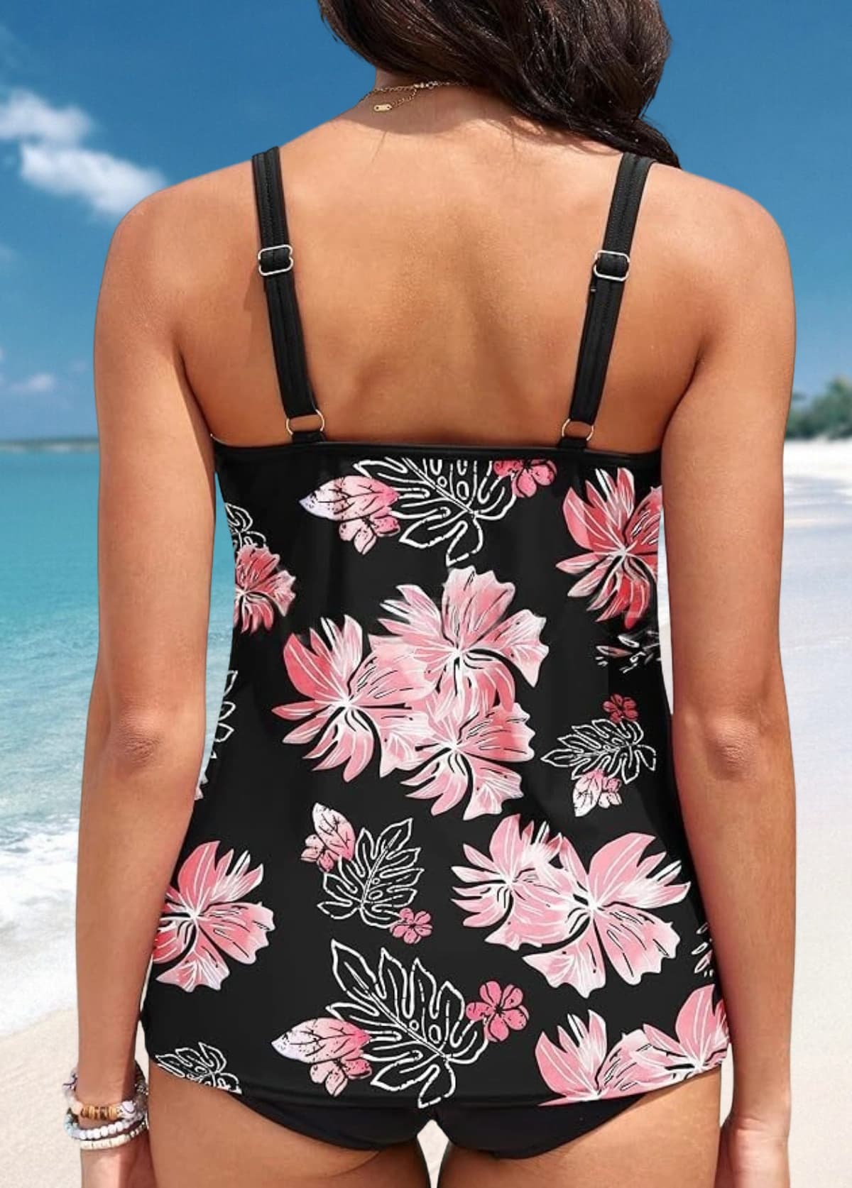 Tummy Coverage Floral Print Tankini Set