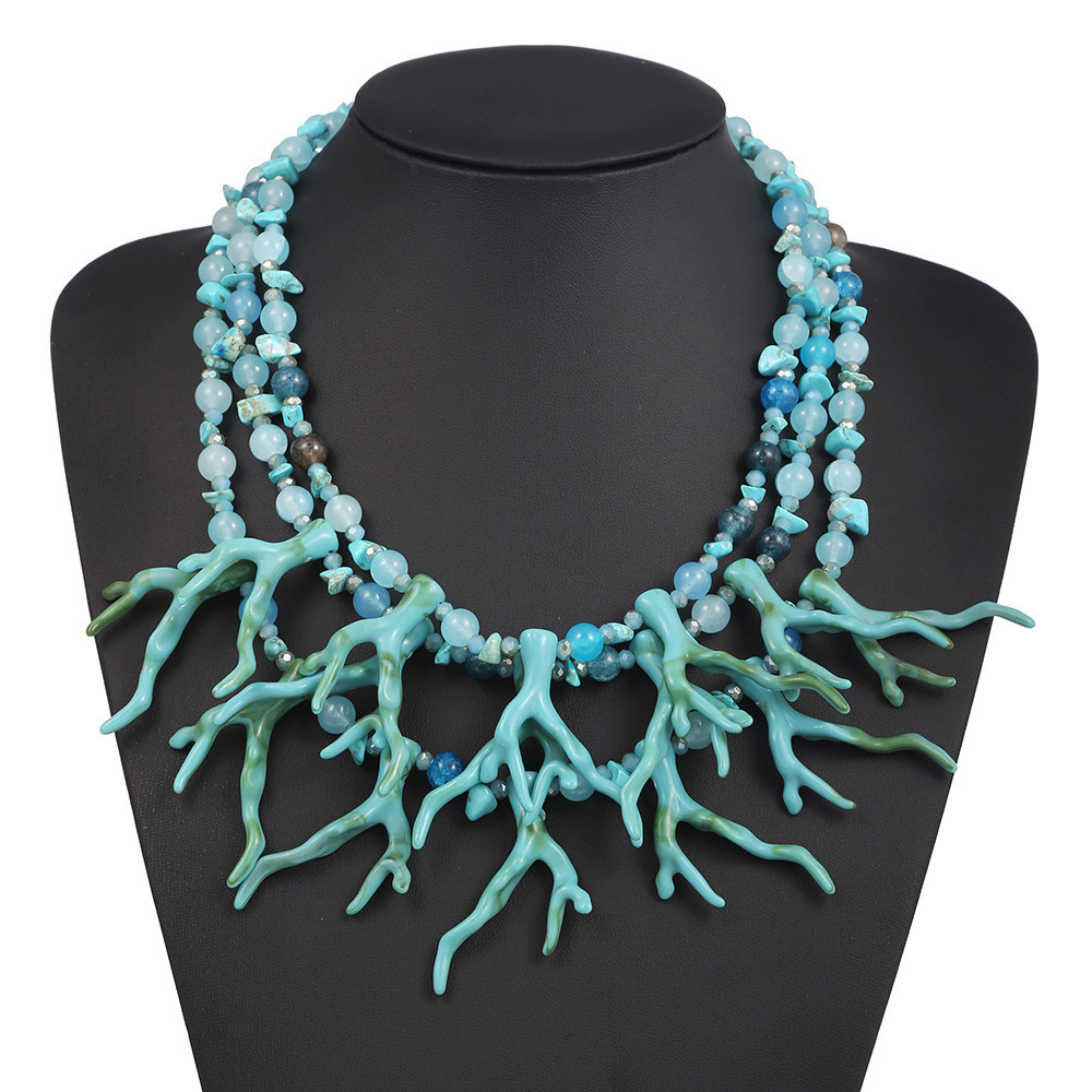Coral Antler Shaped Necklace