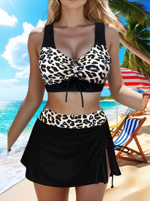   Bowknot  Criss Cross  Mid Waisted  Bikini Set