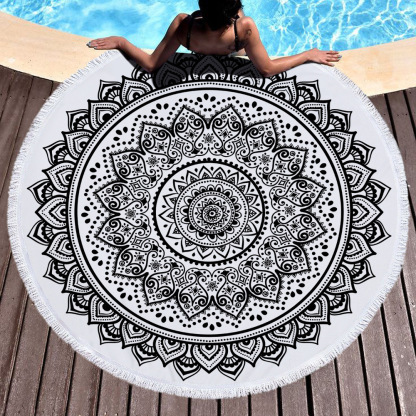  Boho Style   Sand-Proof  Floral Printed Beach  Blanket