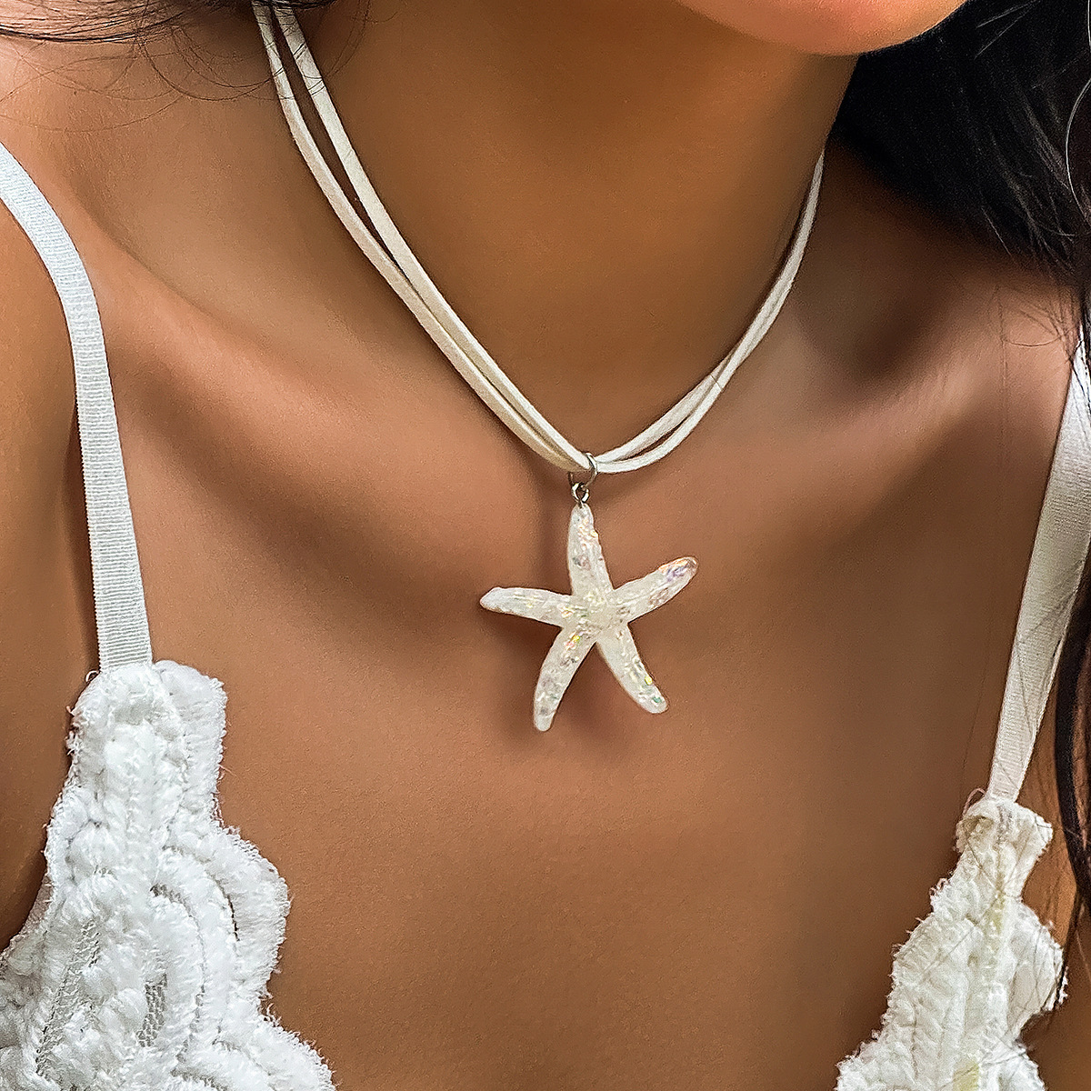 Cute Beach Ocean Pendant Clavicle Chain Seashell Valentine Starfish Necklace