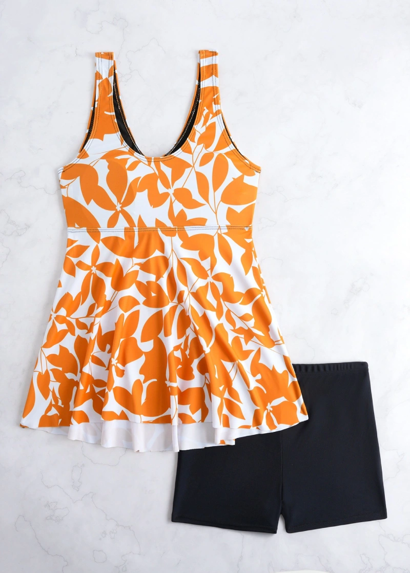 Tummy Coverage Floral Print  Tankini Set