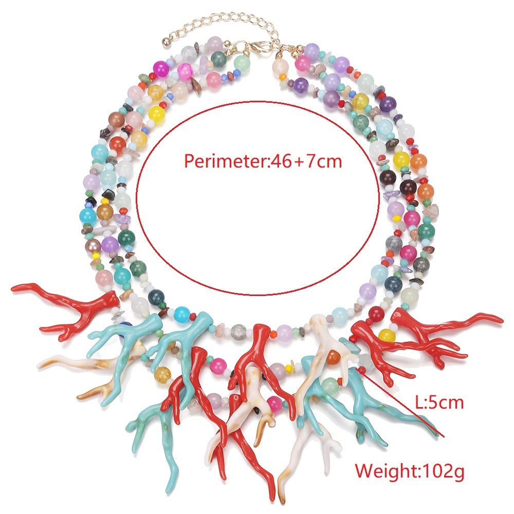 Coral Antler Shaped Necklace