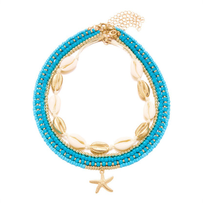  Boho Beaded Seashell Choker Adjustable Pearl Starfish Beach Necklace  