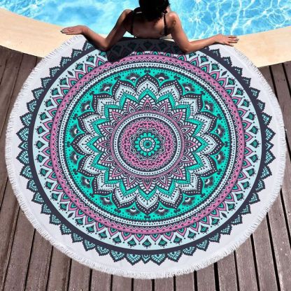 Boho Style   Sand-Proof  Floral Printed Beach  Blanket