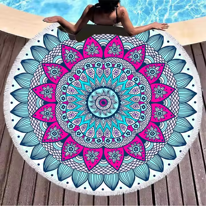  Boho Style   Sand-Proof  Floral Printed Beach  Blanket