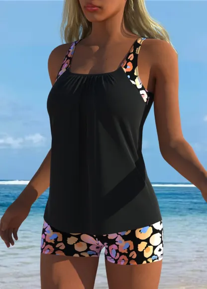 Tummy Coverage Printed  Tankini Set