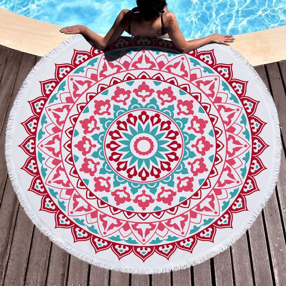 Boho Style Sand-Proof Floral Printed Beach Blanket