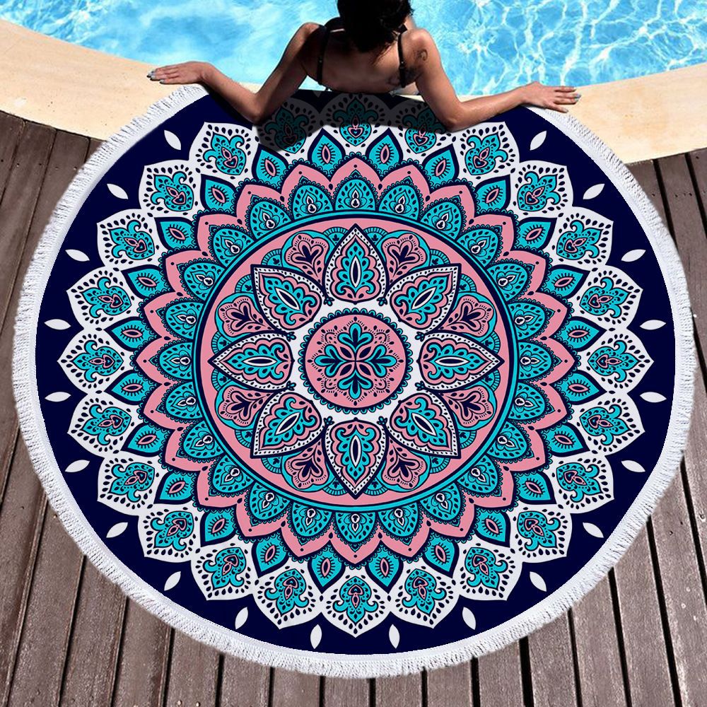  Boho Style   Sand-Proof  Floral Printed Beach  Blanket