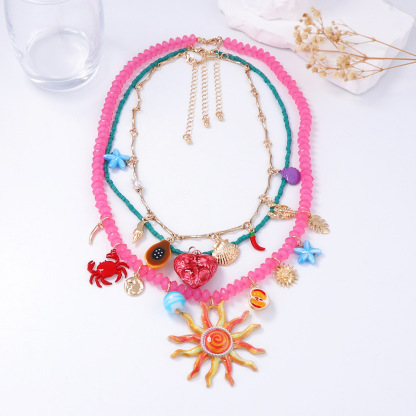 Colorful Stone Simulation Shell Necklace for Summer