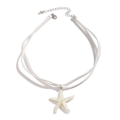 Cute Beach Ocean Pendant Clavicle Chain Seashell Valentine  Starfish Necklace 