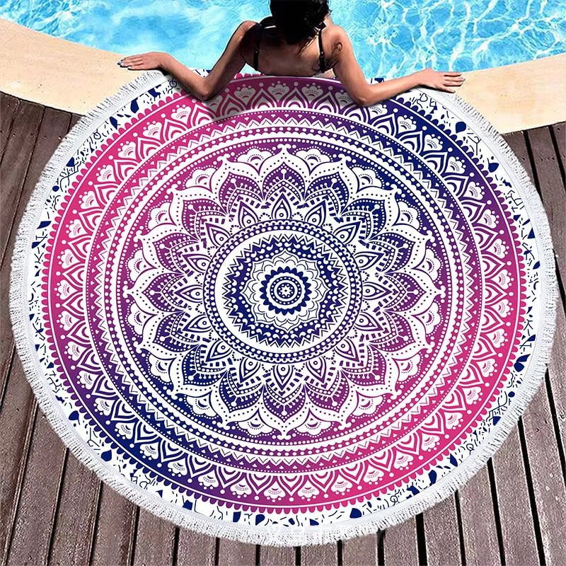  Boho Style   Sand-Proof  Floral Printed Beach  Blanket
