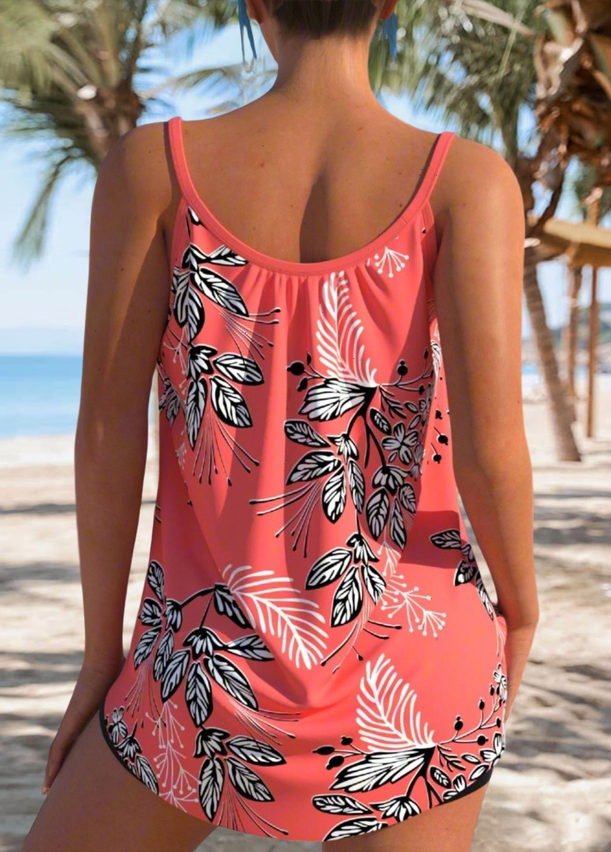 Floral Print Tummy  Tankini Top