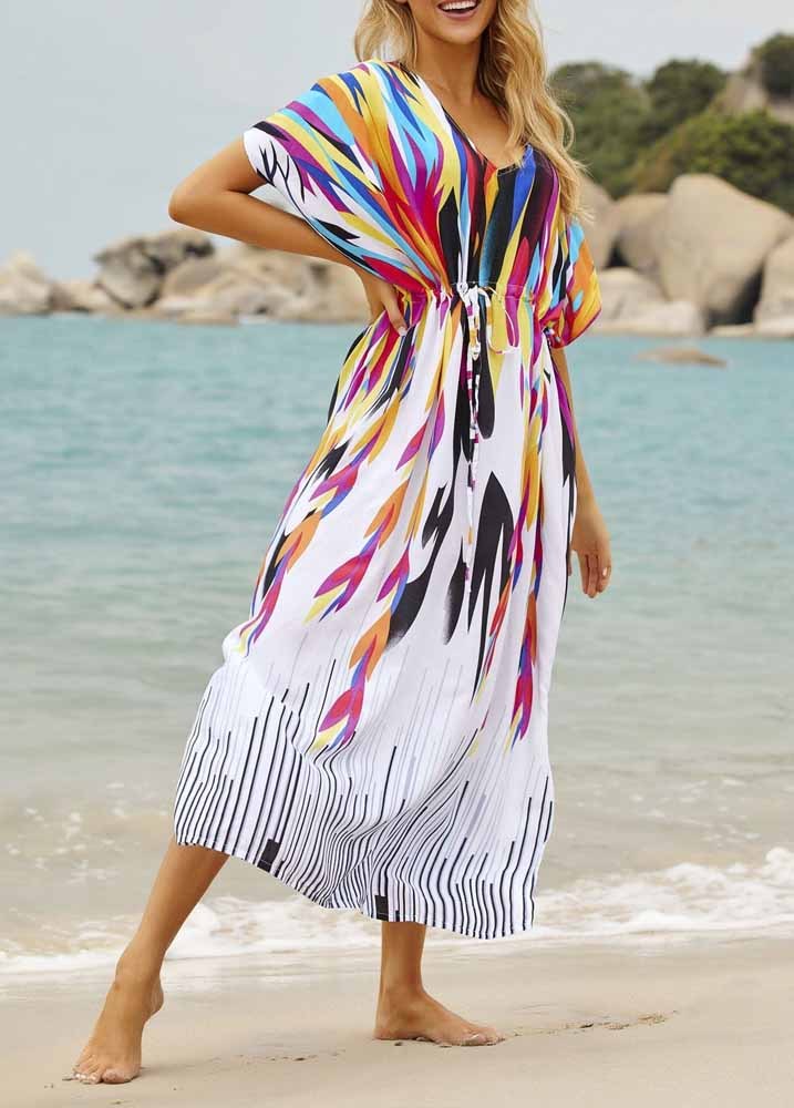 Floral Printed Wrap Cover Up For Beach