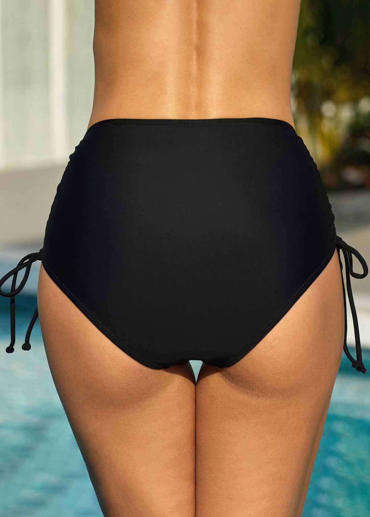 High Waist Side Drawstring Bikini Bottom