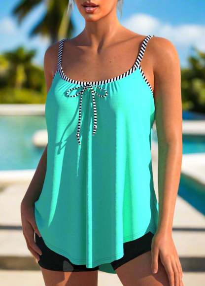 Bowknot Spaghetti  Tummy Tankini  Set