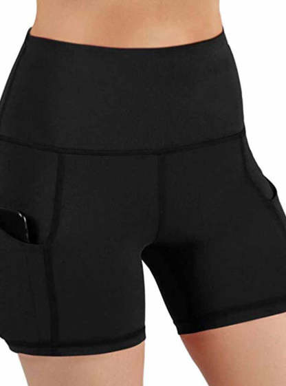 High Waist Swim Shorts With Side Pockets