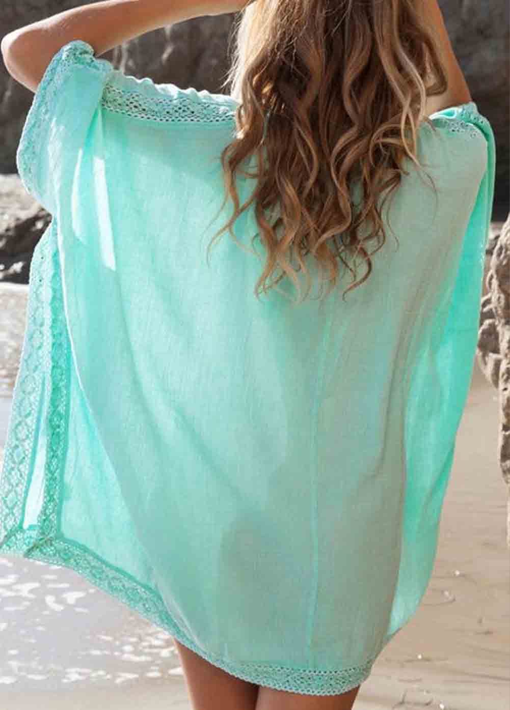 V Neck Hollowed Chest Cover Up
