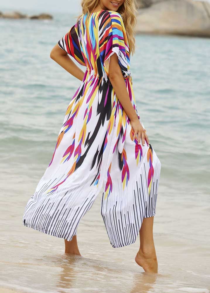 Floral  Printed Wrap Cover Up For Beach