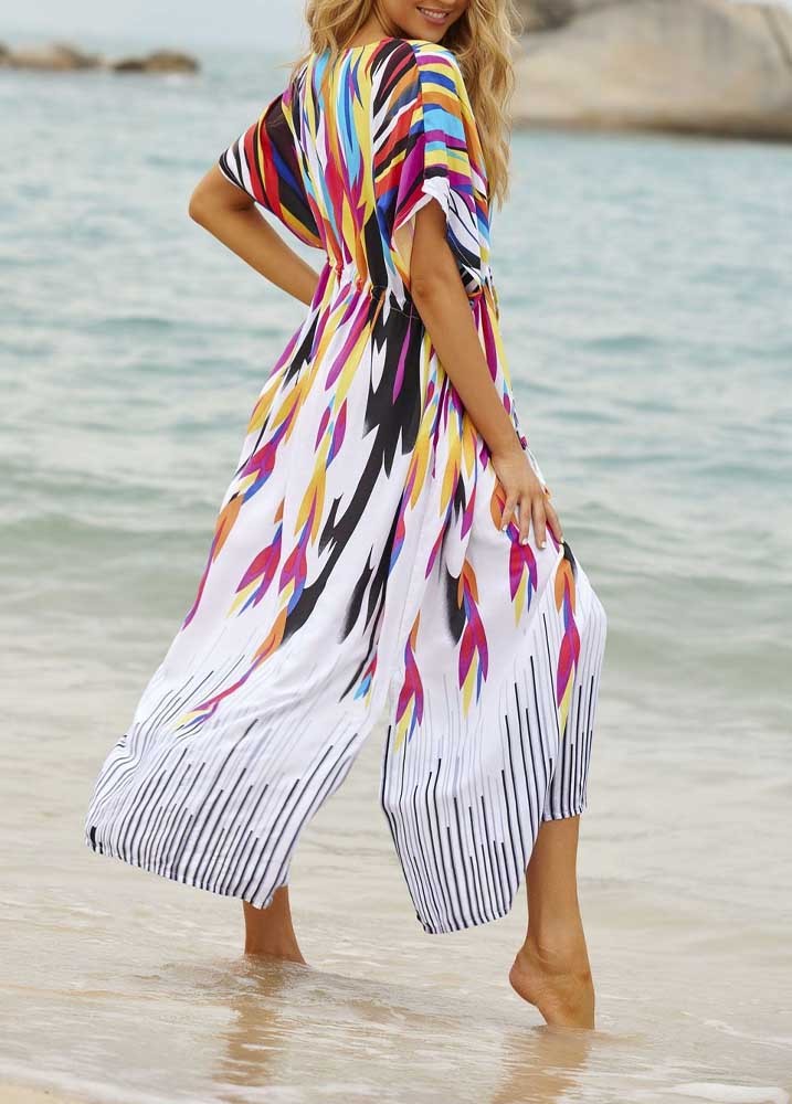 Floral Printed Wrap Cover Up For Beach