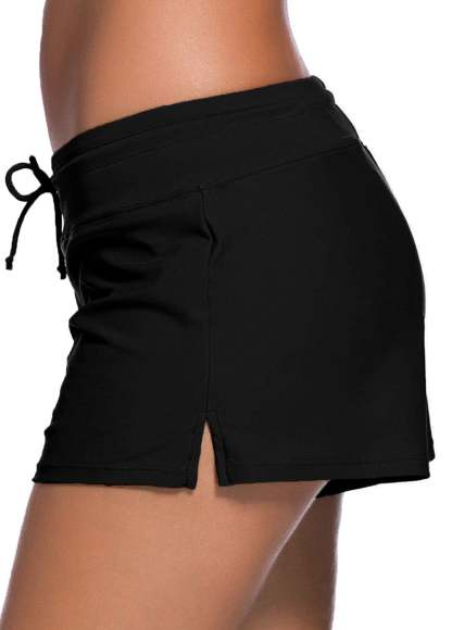 Bowknot Detail Side Slit Swimwear Short
