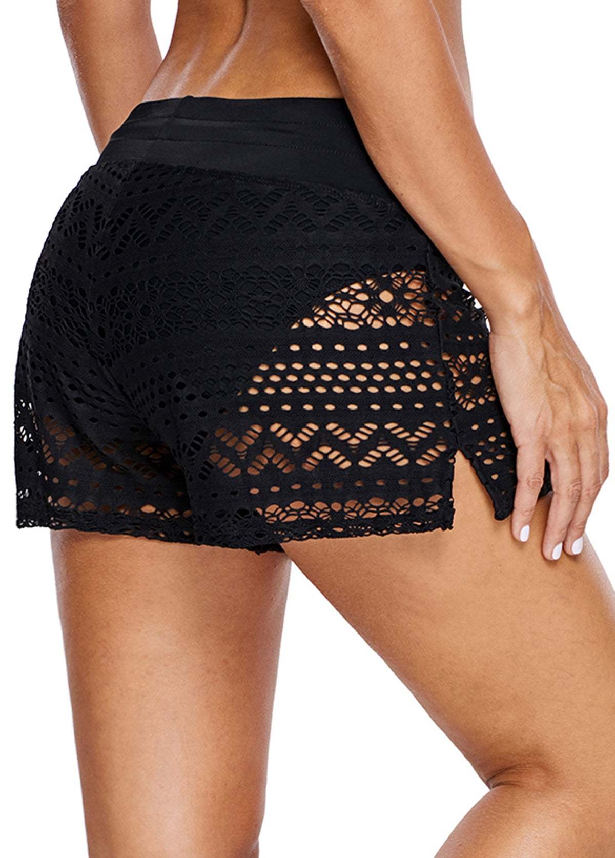 Women Lace Drawstring Swim Shorts