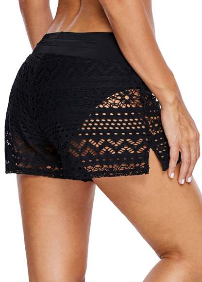 Women Lace Drawstring Swim Shorts