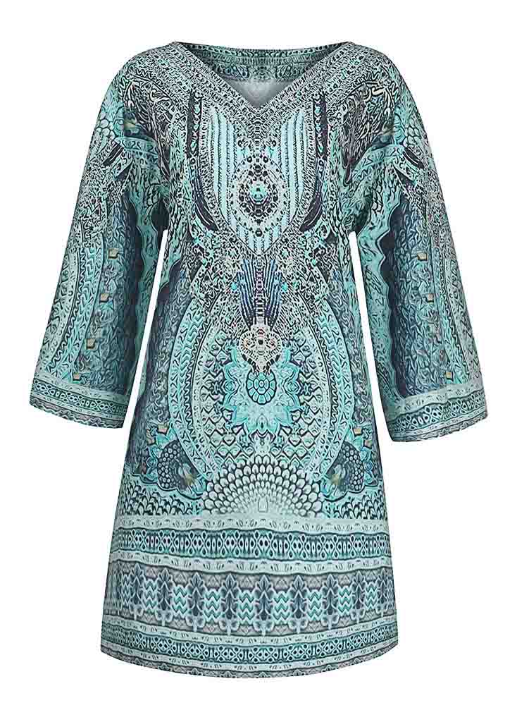 Printed Strap V-Neck Fresh  Cover-ups