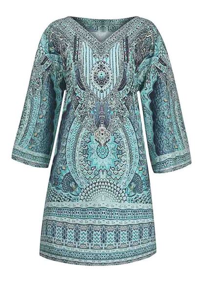 Printed Strap V-Neck Fresh  Cover-ups