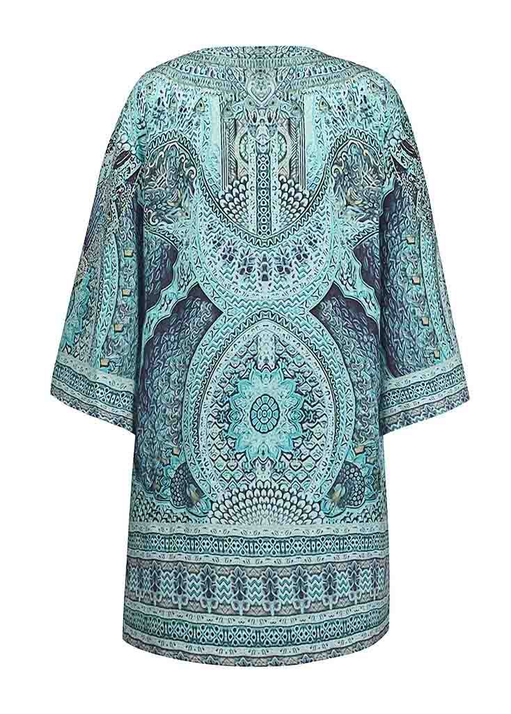 Printed Strap V-Neck Fresh Cover-ups