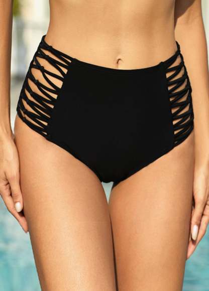 High Waist Cutout Side Bikini Bottom