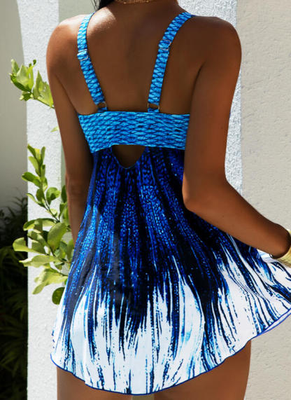 Printed Vintage Stripe Swimdress