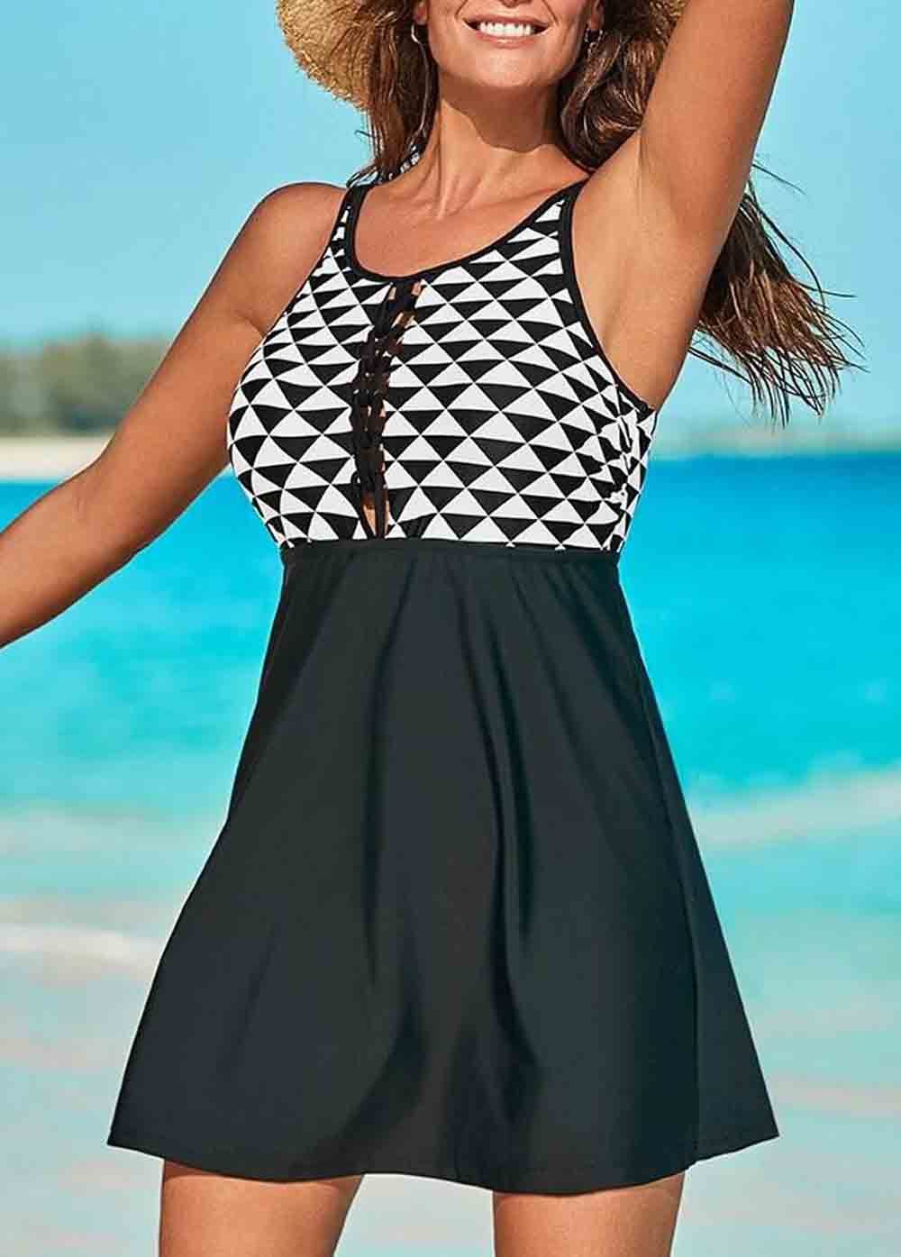 Macrame High Neck Swimdress
