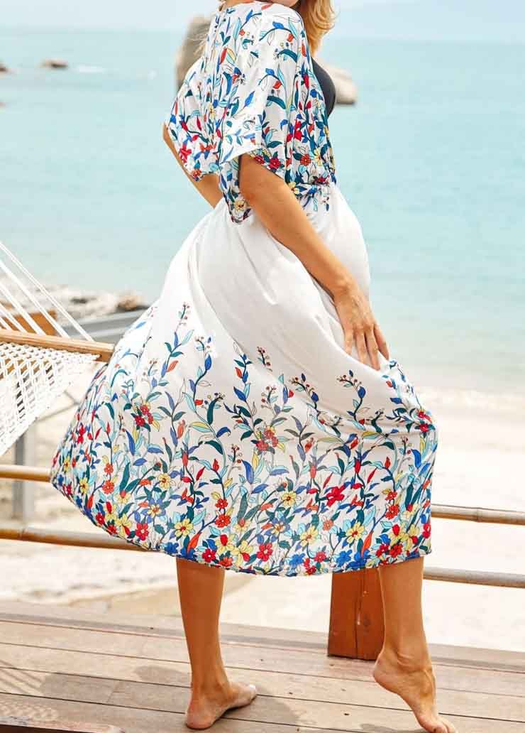 Floral Printed Wrap Cover Up