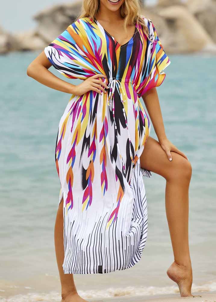 Floral  Printed Wrap Cover Up For Beach
