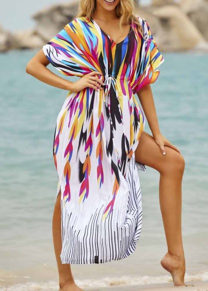 Floral  Printed Wrap Cover Up For Beach