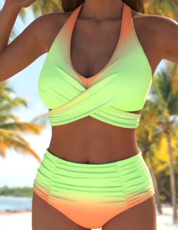 Criss Cross Printed   Bikini Set