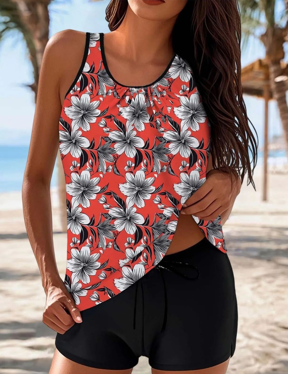  Back Printed  Tankini Set