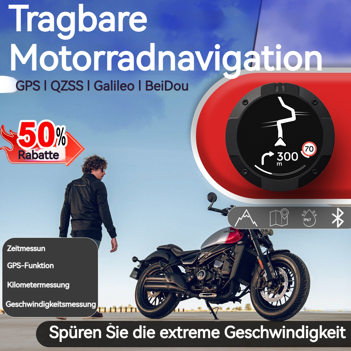 Tragbare Motorradnavigation
