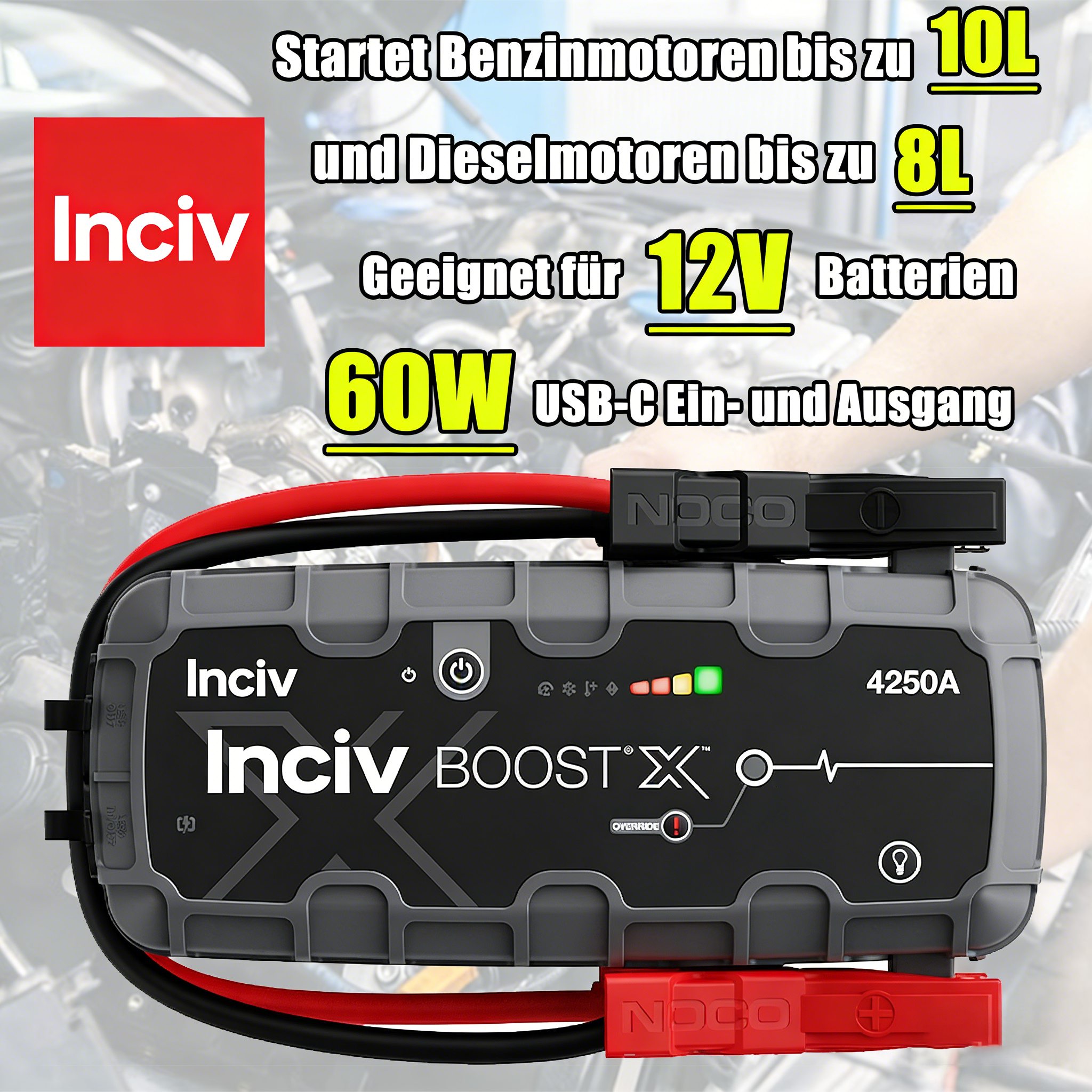 【LNCIV Jubiläum】LNCIV Boost X GBX155 4250 A 12 V UltraSafe Lithium-Starthilfegerät