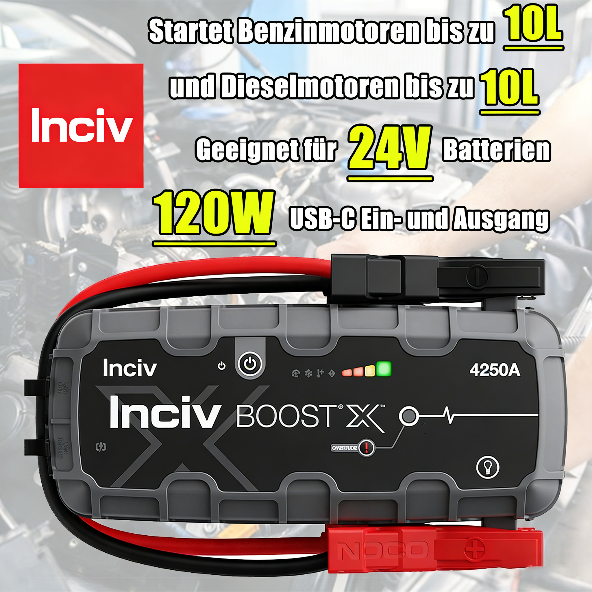 【LNCIV Jubiläum】LNCIV Boost X GBX155 4250 A 12 V UltraSafe Lithium-Starthilfegerät